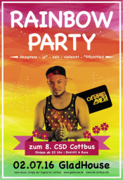 02.07.2016 - Rainbowparty zum 8. CSD Cottbus mit "DJ Caramel Mafia" und "Trash Deluxe" im Glad-House Cottbus
