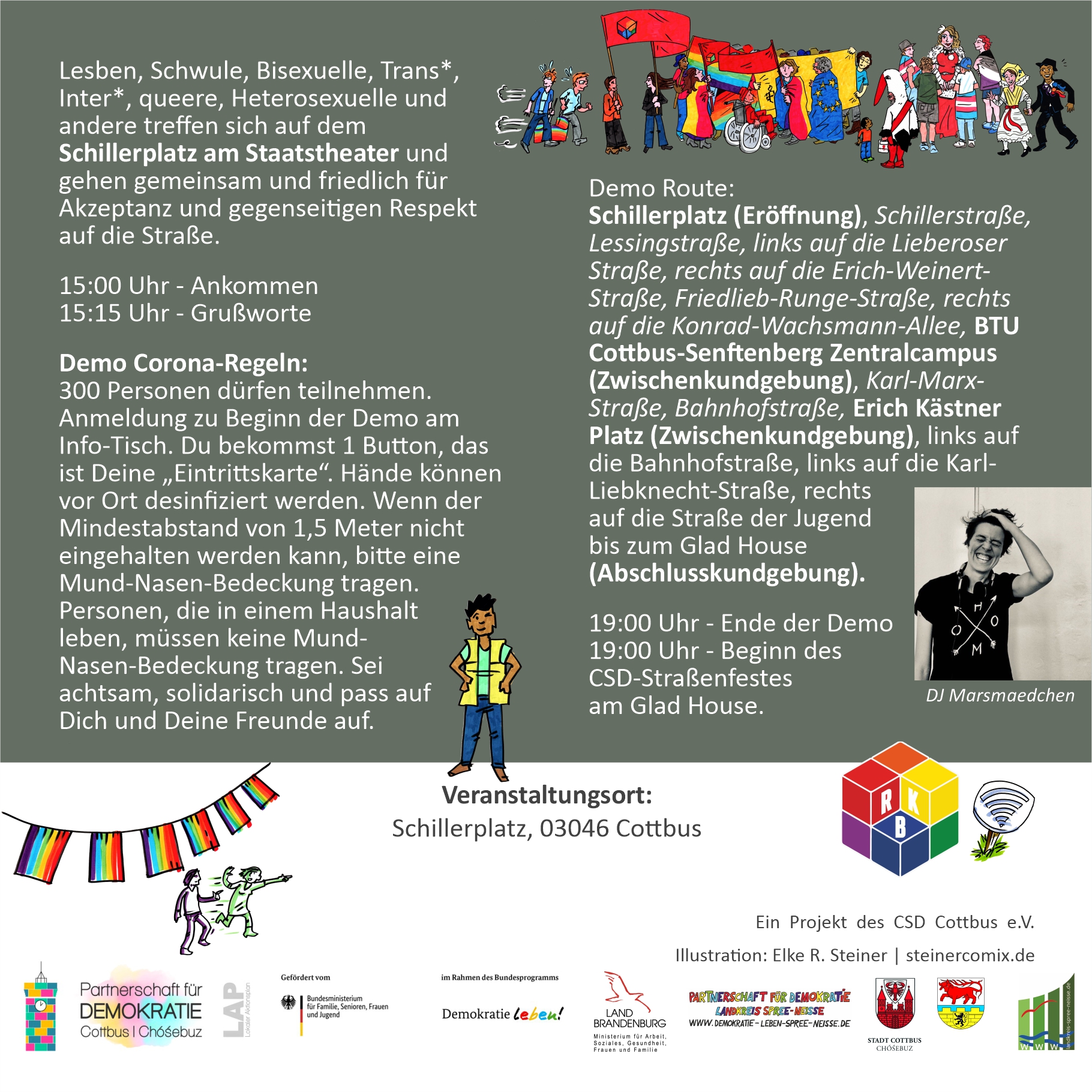 12.09.2020 - 12. CSD Cottbus & Niederlausitz unter dem Motto: "Mit uns müssen Sie rechnen."