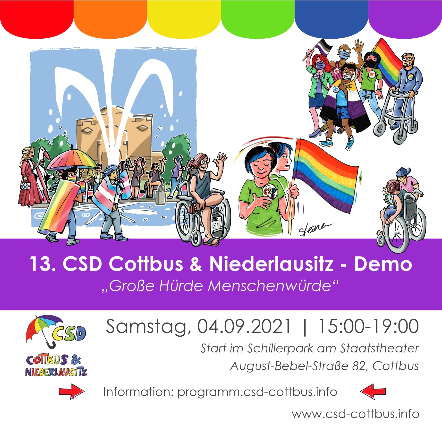 04.09.2021 - 13. CSD Cottbus & Niederlausitz unter dem Motto: "Große Hürde Menschenwürde"